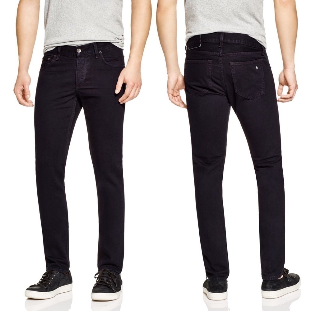 Rag & Bone Black Resin Fit2 Skinny Slim Jeans 30